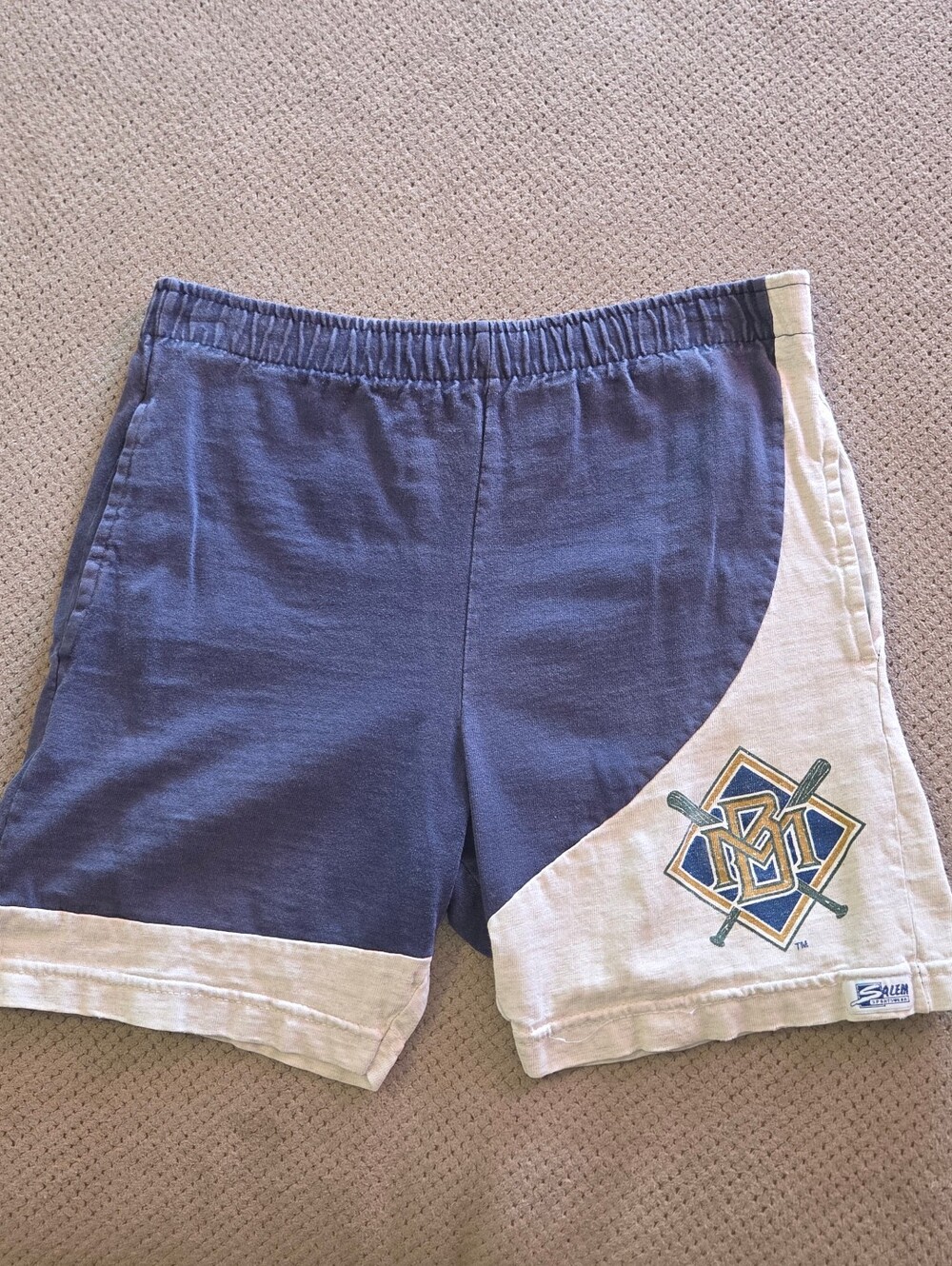 Vintage 90s Salem Sportswear Milwaukee Brewers mlb Shorts Youth 10-12 Retro